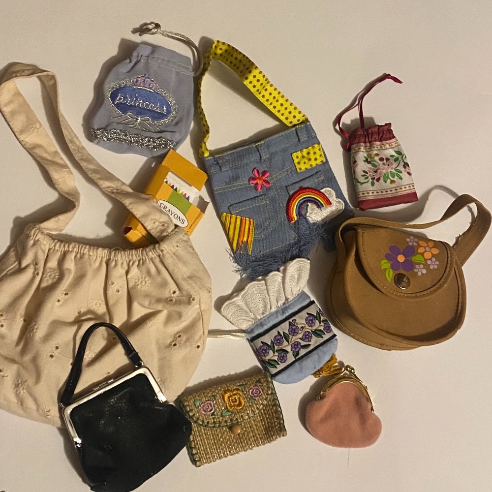 American Girl doll purses set of 9